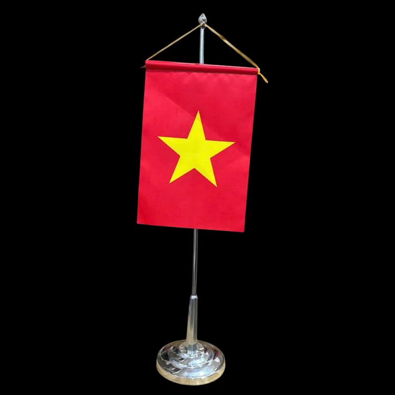 Cờ để bàn khung đế inox