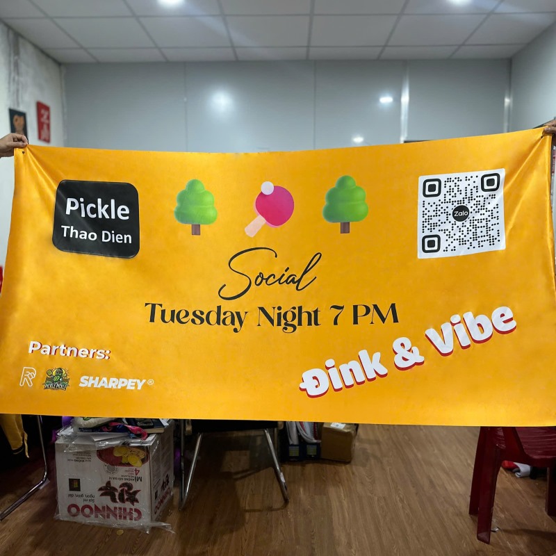 In banner, bandroll công ty, teambuilding bằng vải