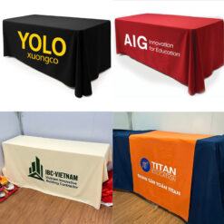 Các mẫu khăn trải bàn đẹp in/thêu tại xưởng cờ Yolo