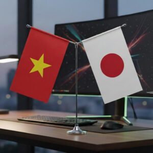Cờ để bàn hội nghị Việt Nhật